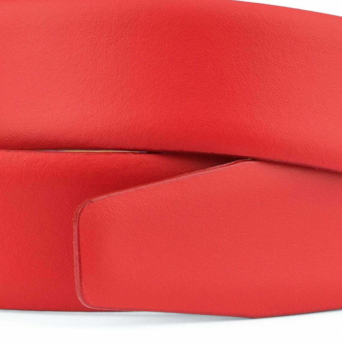 Men's Red Belt Strap Replacement For Cartier Buckle Genuine Leather 35mm Women