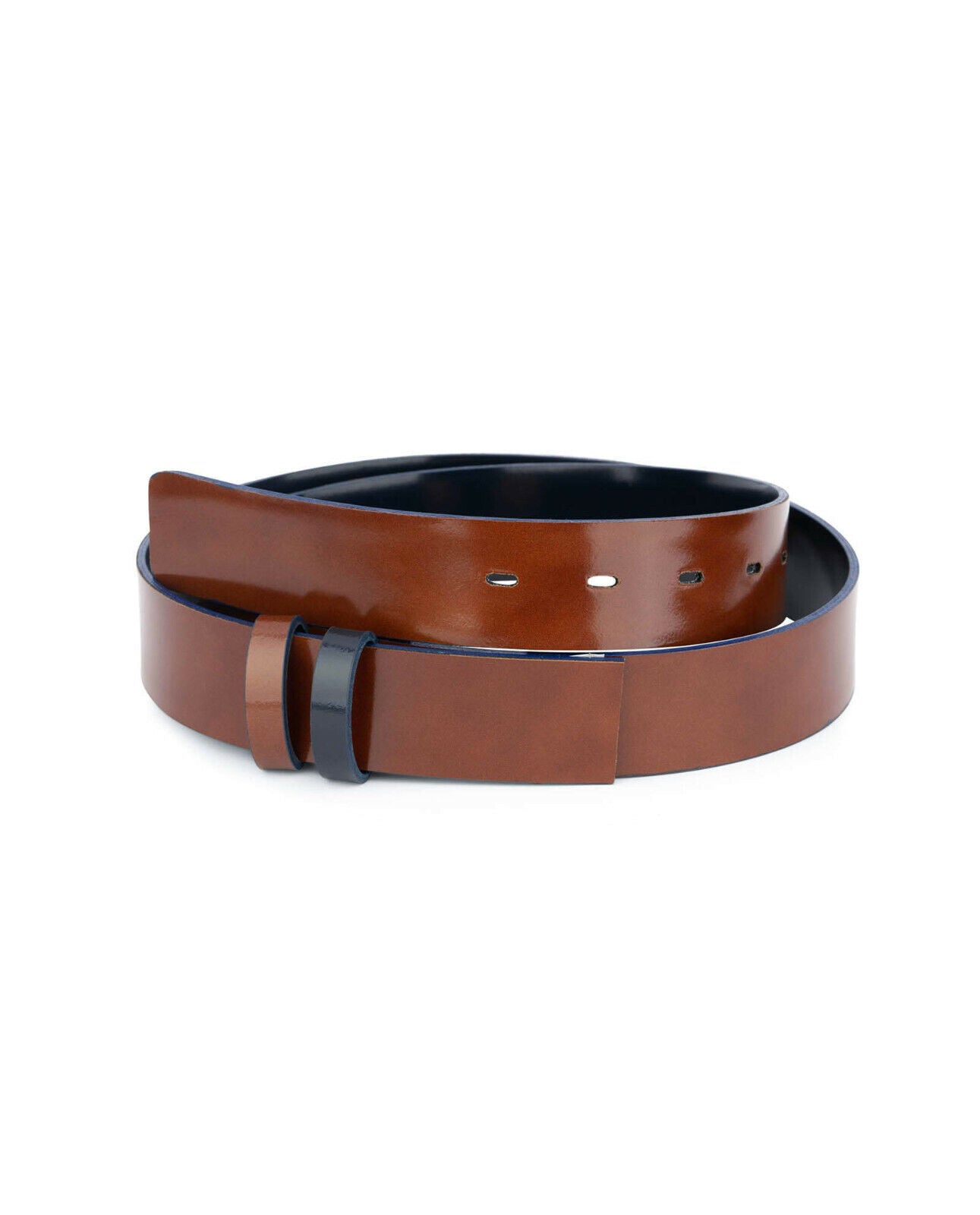 Patent Leather Belt Strap For Dunhill Buckle Blue Brown Mens Replacement 35 Mm