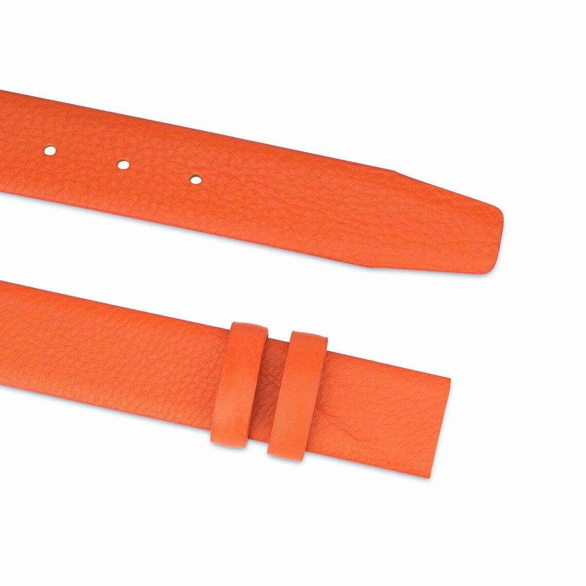 Soft Orange Leather Belt Strap For Dunhill Buckles 35mm Mens Womens Belts