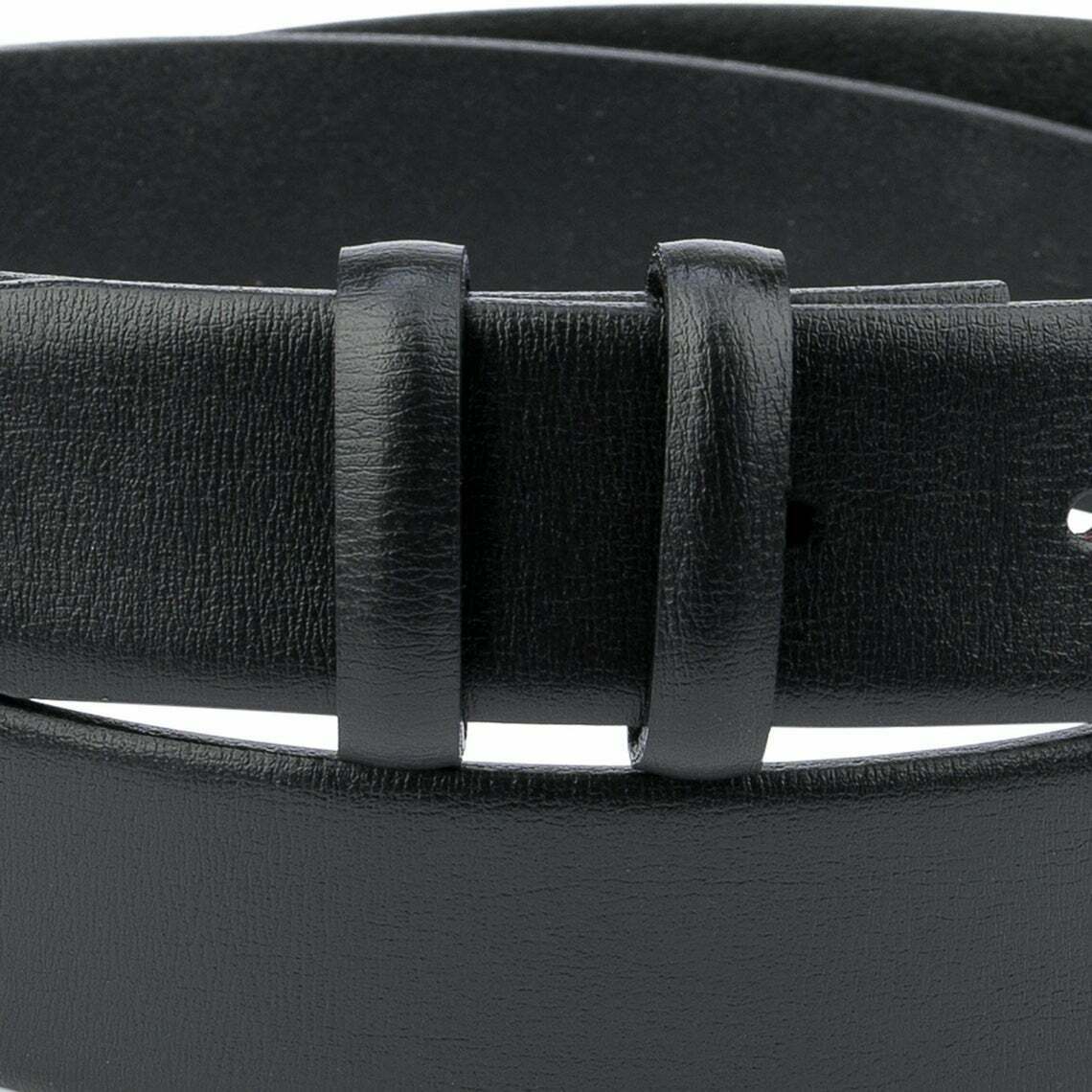 35 Mm Black Leather Belt Without Buckle Mens Replacement Belt Strap Belt Smooth