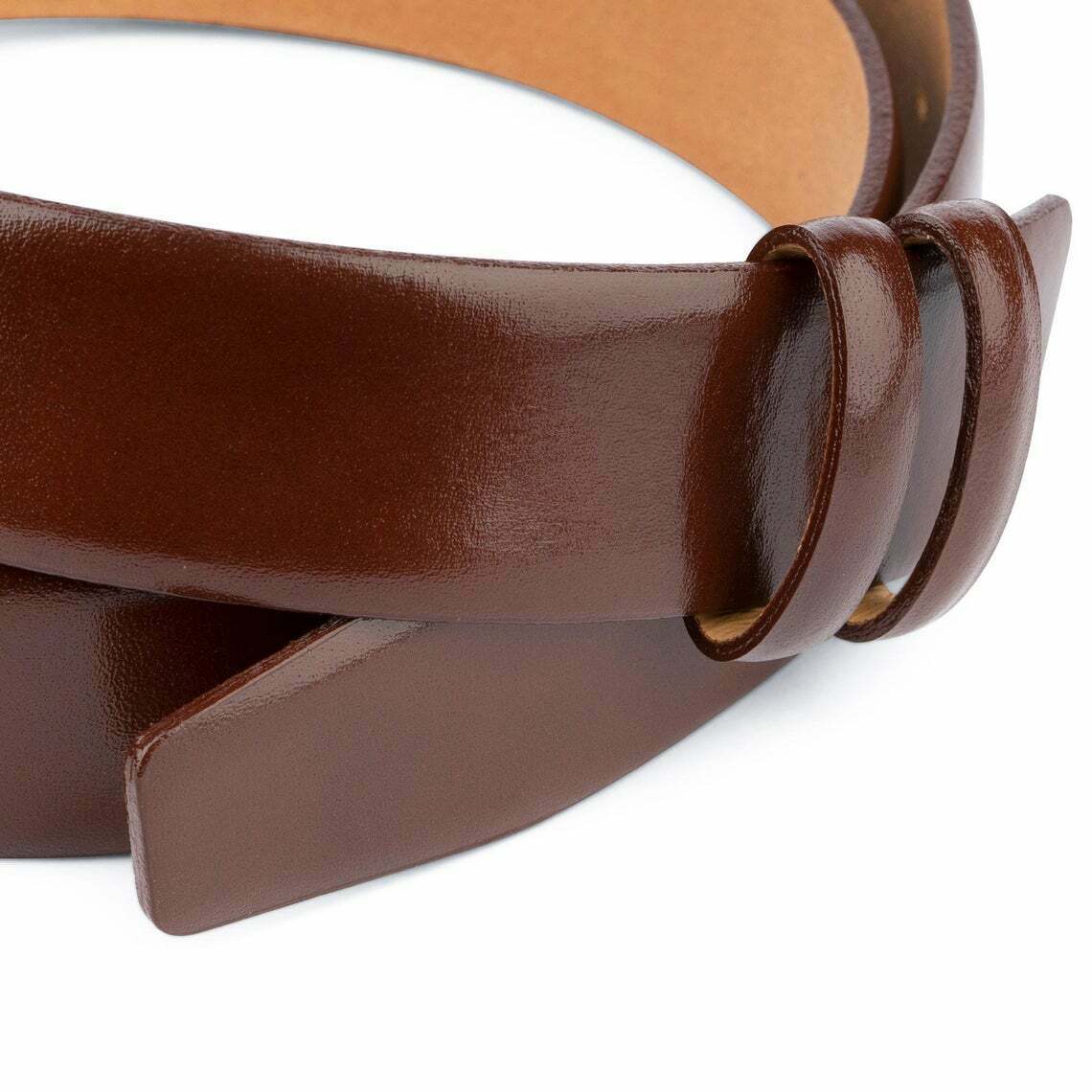 Cognac Leather Belt Replacement Strap For Cartier Buckle Mens Brown Belts 35mm