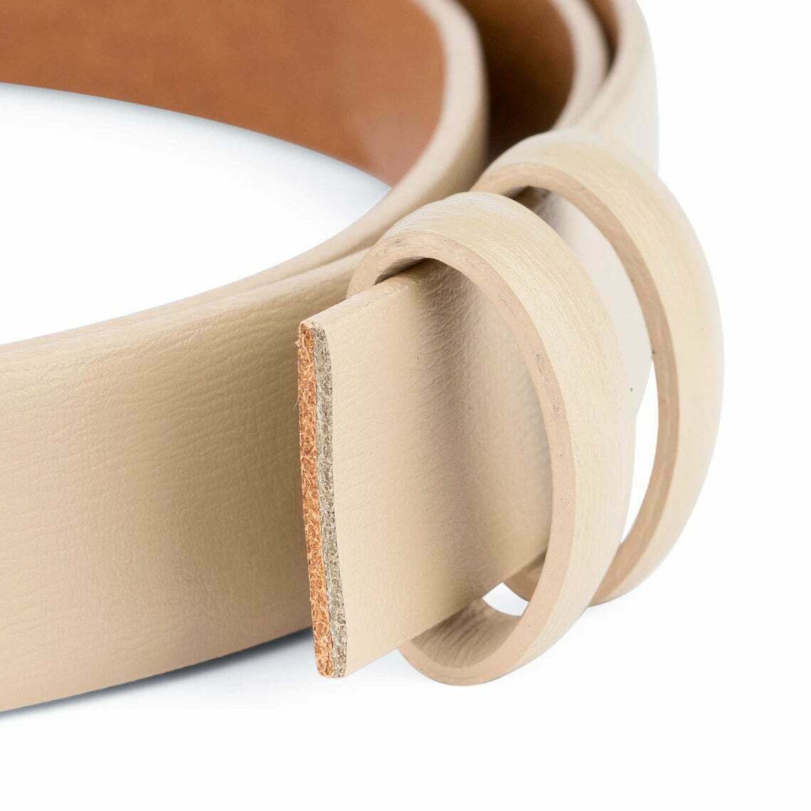 Beige Leather Belt Strap Womens For Ferragamo Buckle 1” Tan Brown 100% Leather