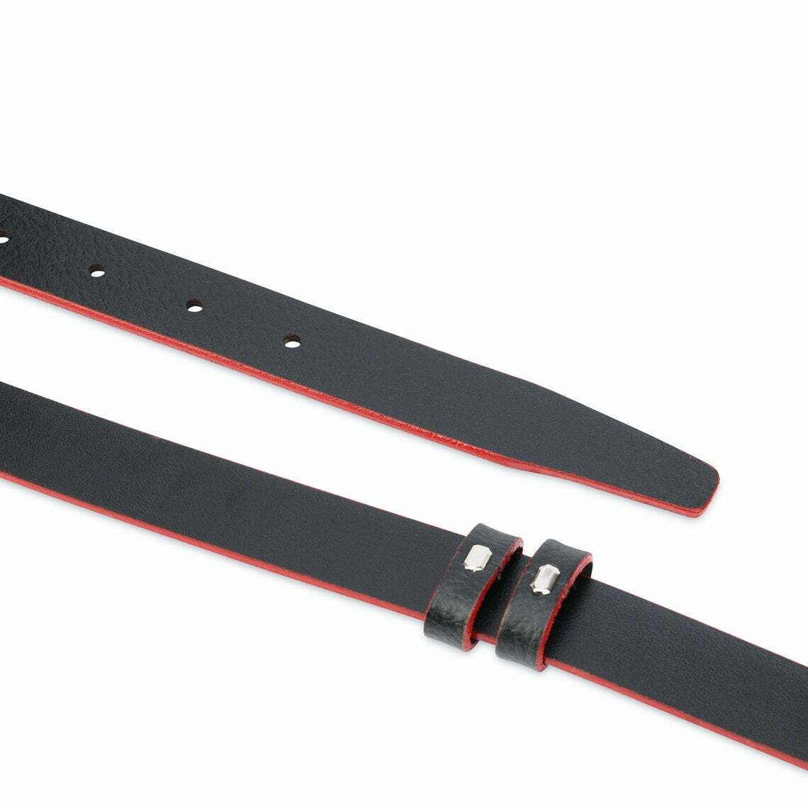 1 inch Black Leather Belt Strap For Montblanc Mens Womens Narrow Red Replacement