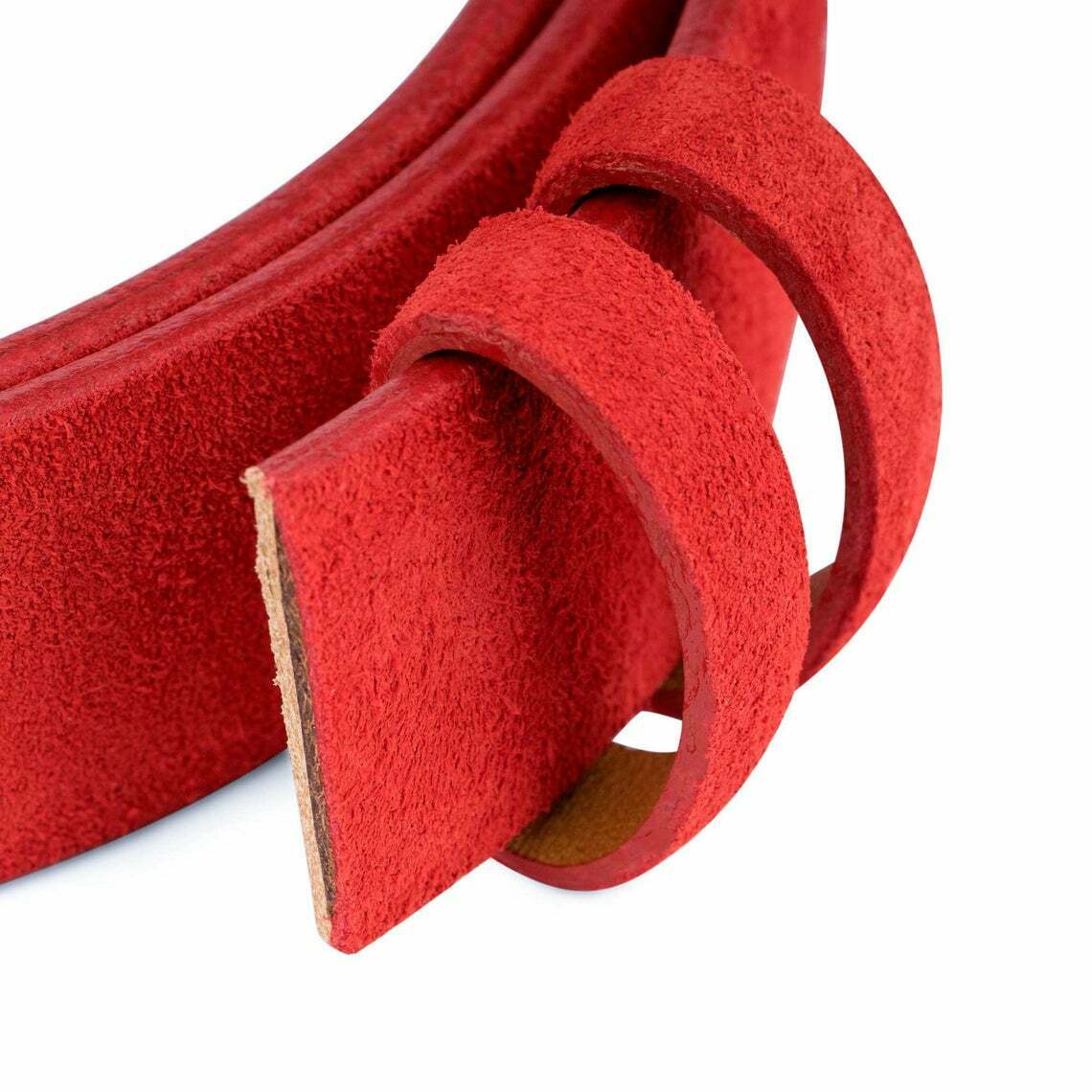 Red Suede Belt Strap Replacement For Montblanc Belts 30mm 100% Leather Men Women