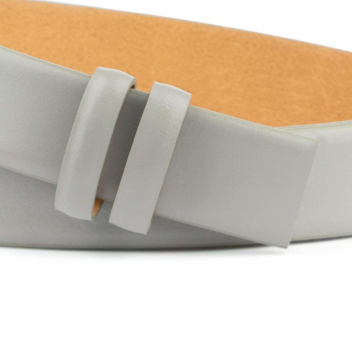 Gray Leather Belt Replacement Strap For Ferragamo Buckles Mens Grey Belts 30mm