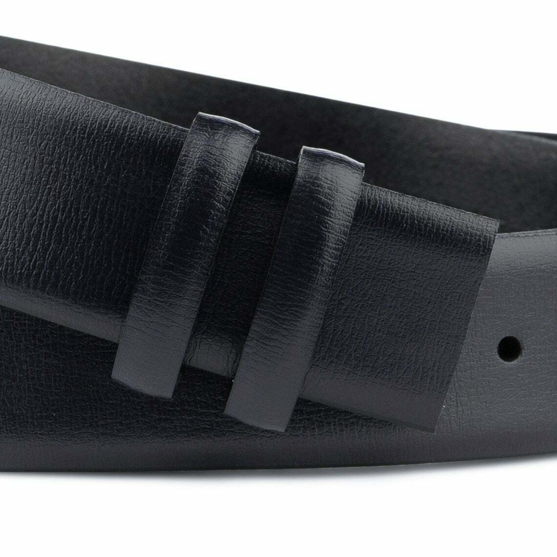 Mens Navy Blue Belt Without Buckle For Dunhill Belt Genuine Leather Strap 35mm