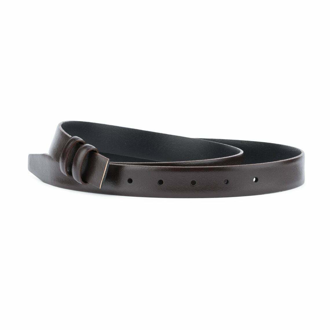 Dark Brown Leather Belt 1” Replacement Strap For Cartier Mens Womens Coffee