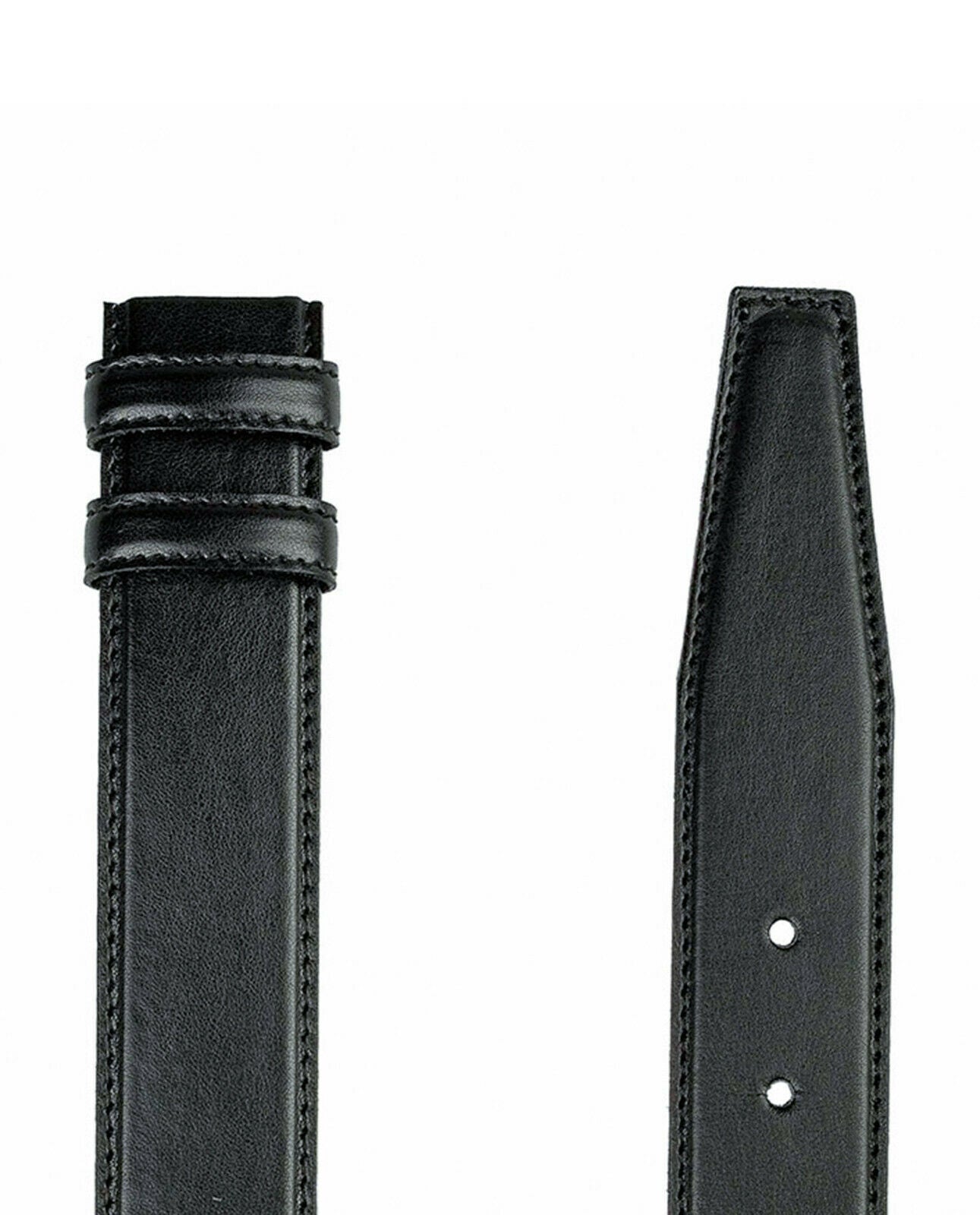 Black Leather Belt Replacement Strap 35 Mm For Montblanc Stitched Belt