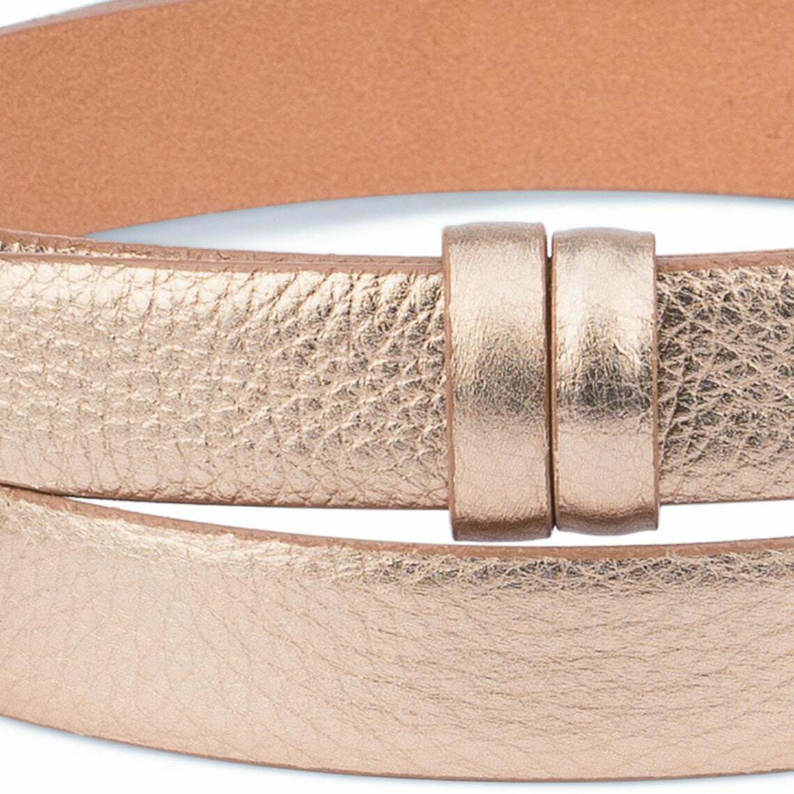 Rose Gold Belt Strap Replacement For Ferragamo Buckles 25mm Womens 100% Leather