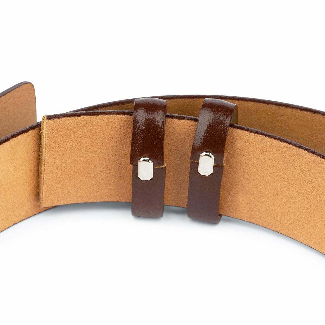 Cognac Leather Belt Replacement Strap For Cartier Buckle Mens Brown Belts 35mm