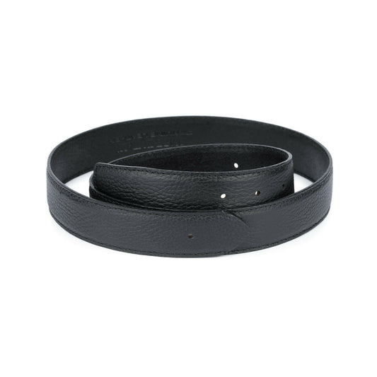 Replacement Leather Belt Strap For Louis Vuitton Buckles 35 Mm Black Calfskin