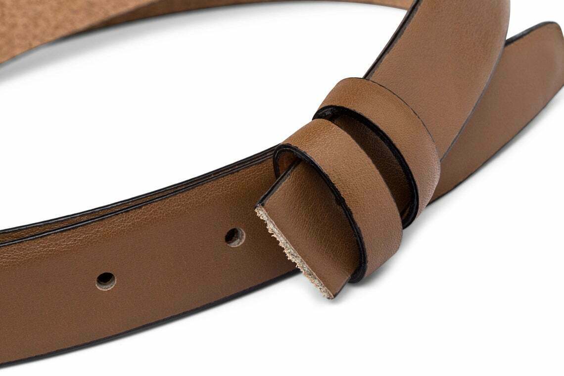 Brown Belt Strap No Buckle Beige Tan For Ferragamo Adjustable Mens Genuine 25mm