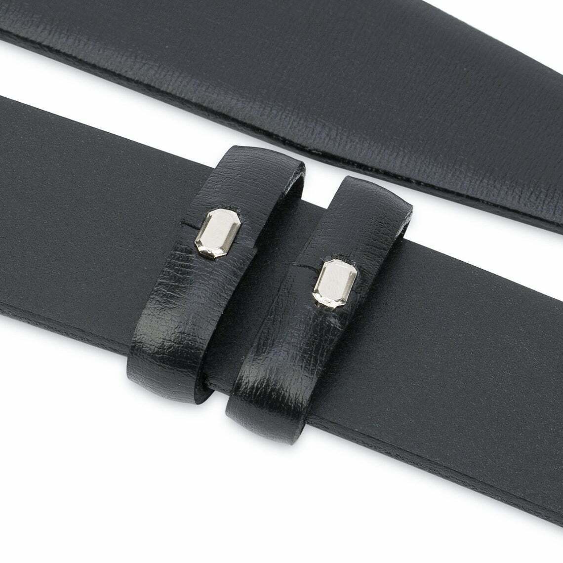 35 Mm Black Leather Belt Without Buckle For Dunhill Mens Replacement Belt Strap