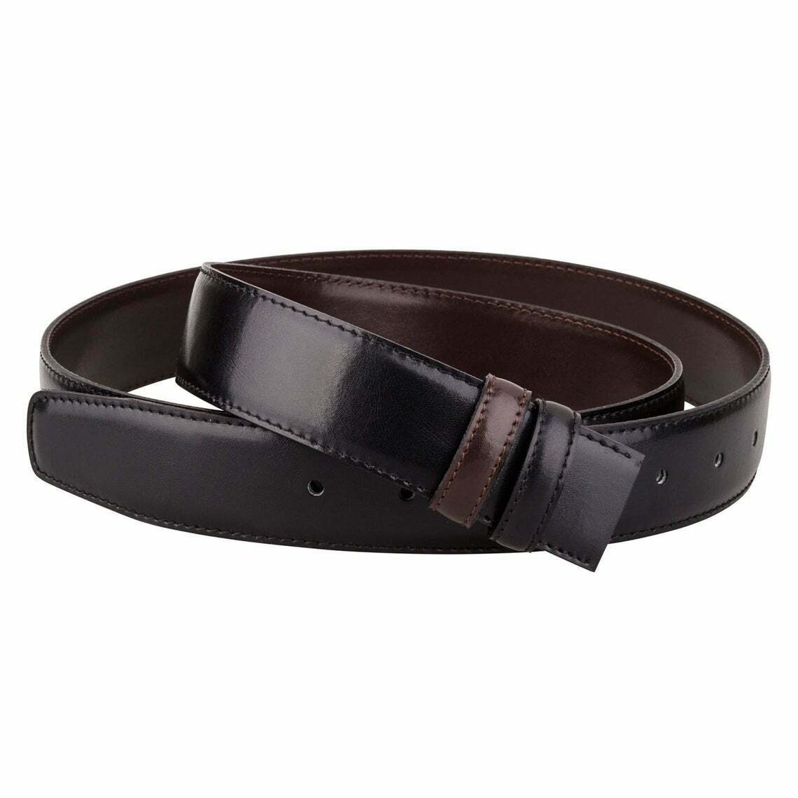 Reversible Mens Belt Strap Black Brown For Cartier Buckle 35mm Genuine Leather