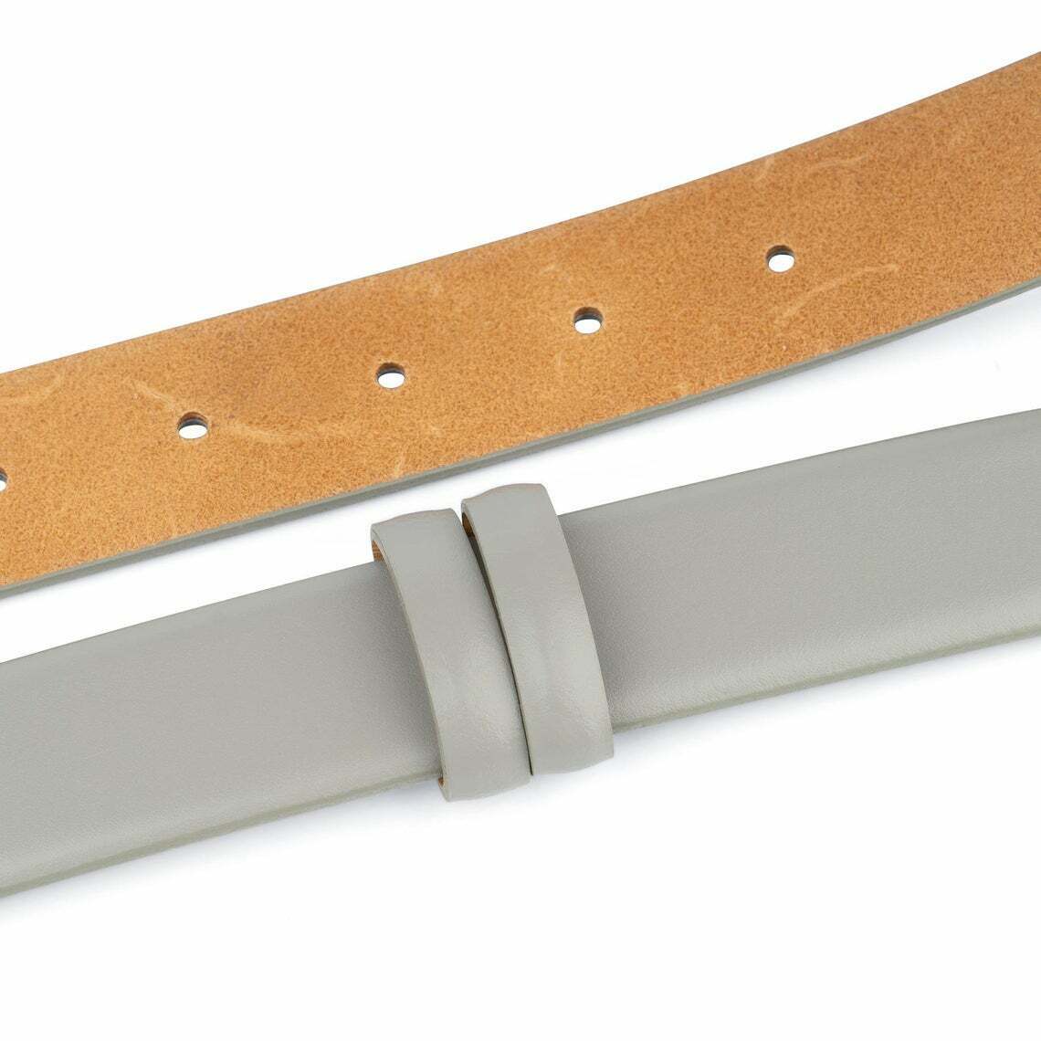 Gray Leather Belt Replacement Strap For Dunhill Buckles Mens Grey Belts 30mm