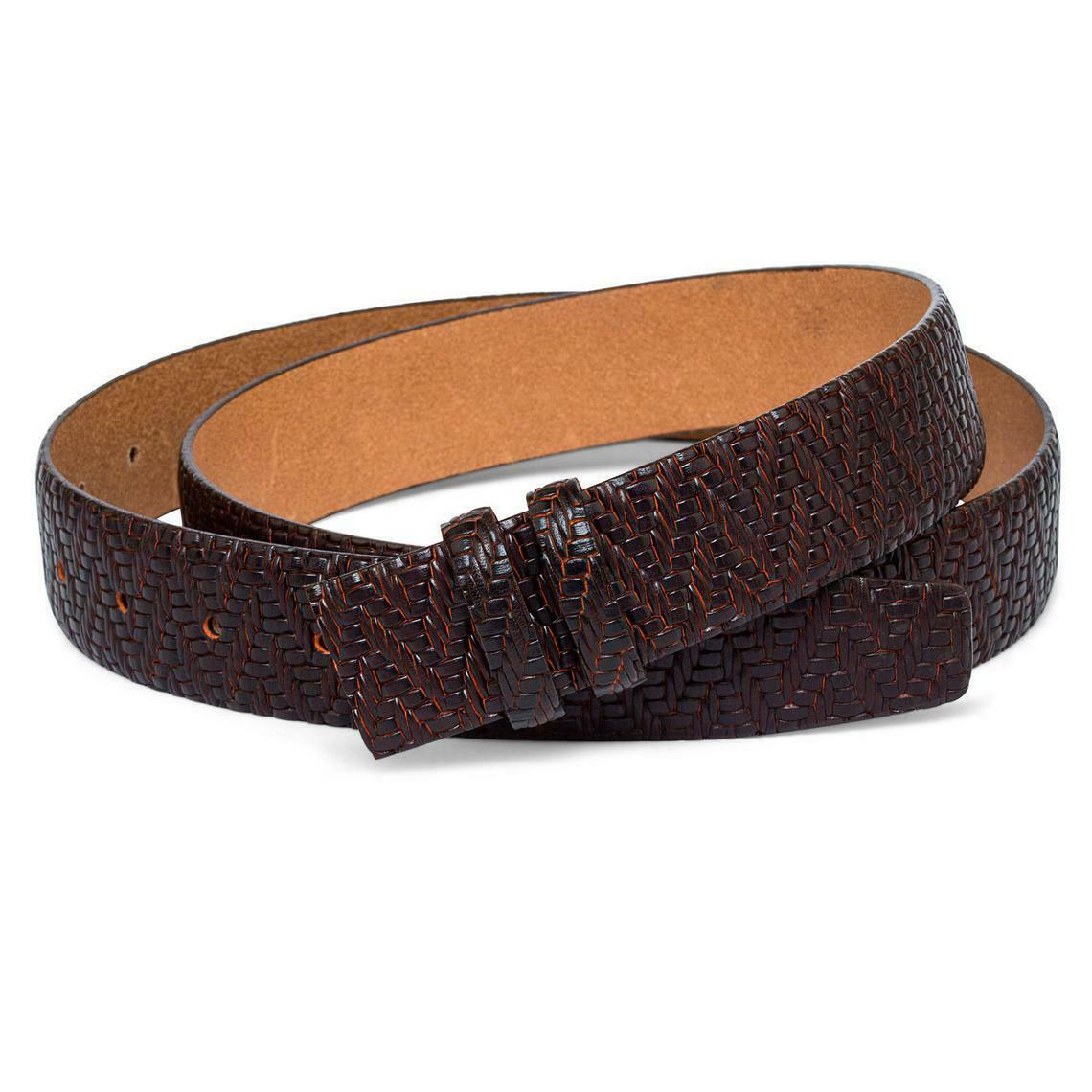 Mens Luxury Belt Strap For Dunhill Buckles 35mm Brown Genuine Leather Premium
