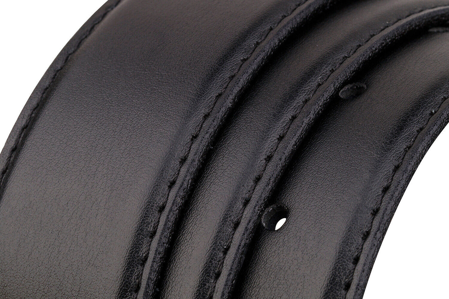 Black Leather Belt Replacement Strap 35 Mm For Montblanc Stitched Belt