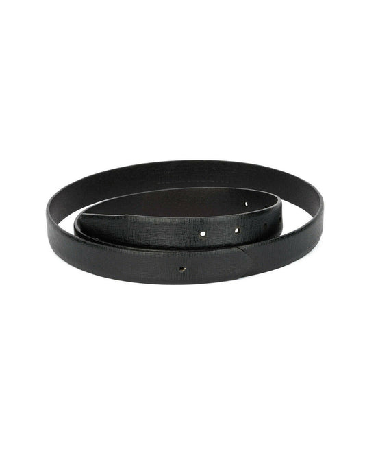 Replacement Leather Belt Strap For Dunhill Buckle Black Saffiano Calfskin 25mm