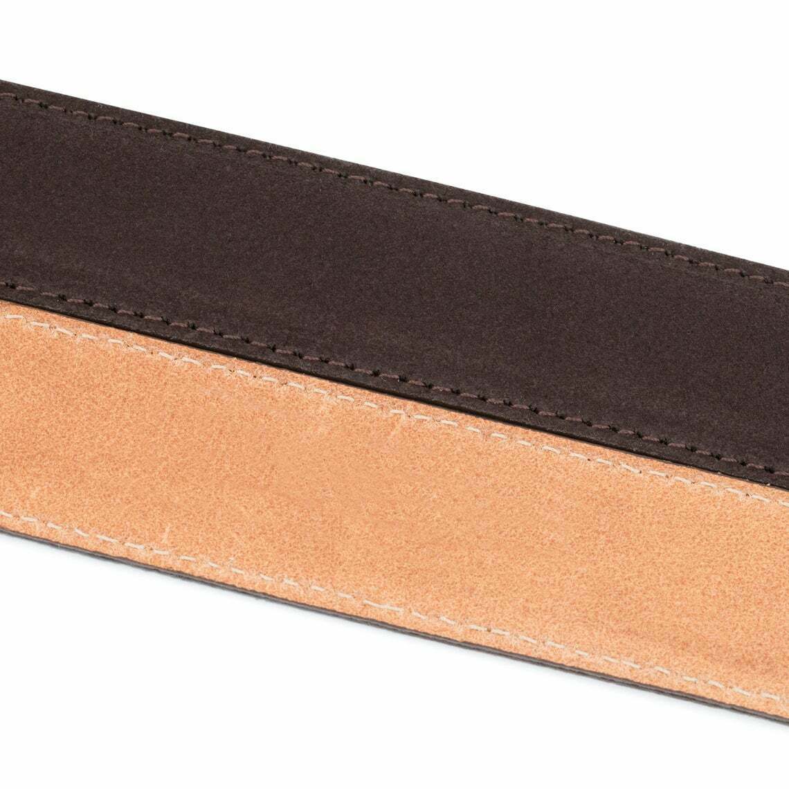 Dark Brown Suede Leather Belt Strap For Ferragamo Buckles 35 Mm Mens Belts