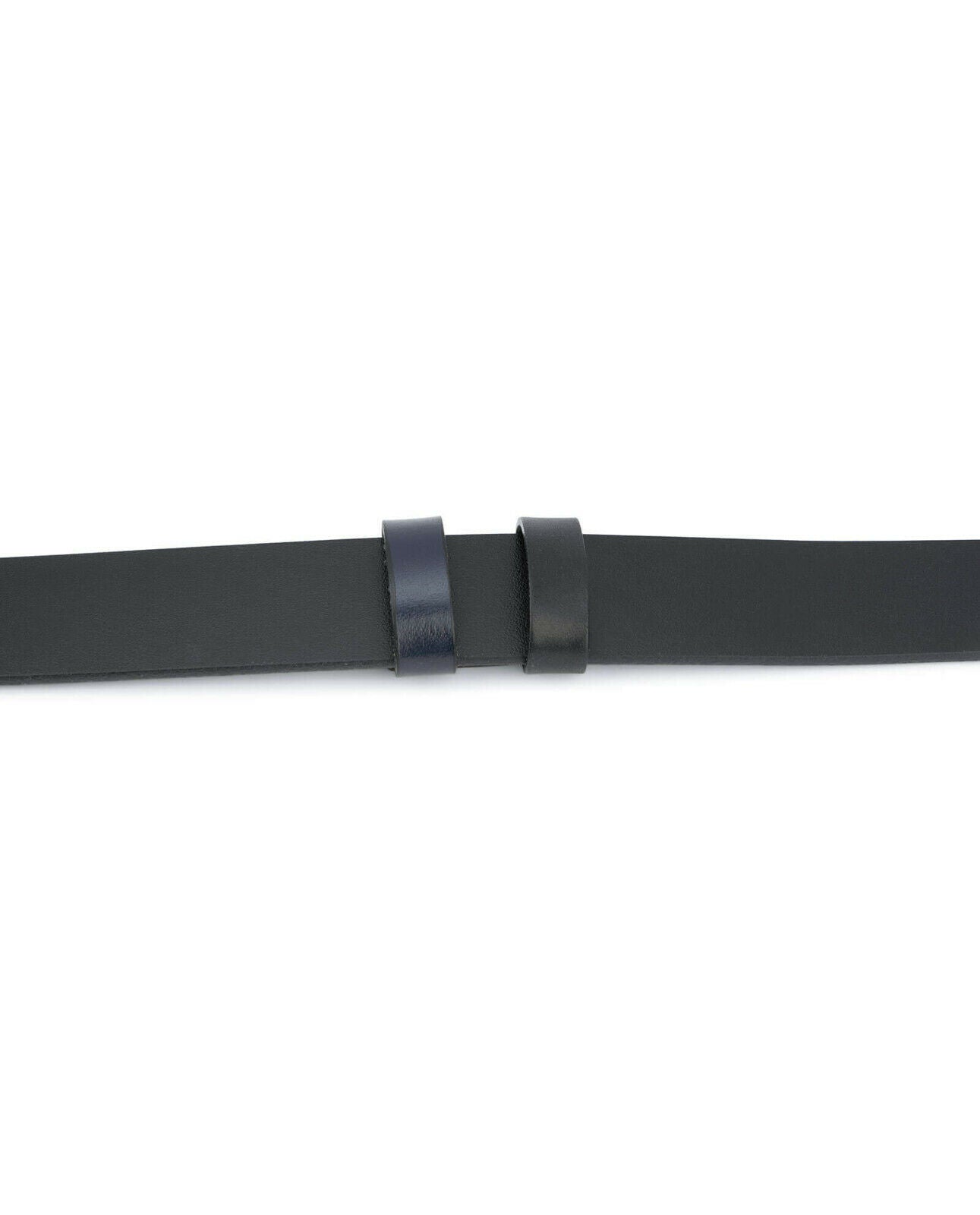 Reversible Replacement Leather Strap For Belt Blue Black 35 Mm For Ferragamo