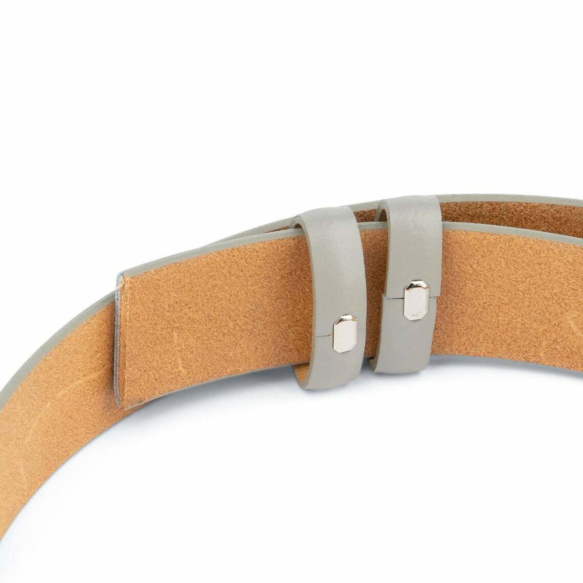 Gray Leather Belt Replacement Strap For Montblanc Buckles Mens Grey Belts 30mm