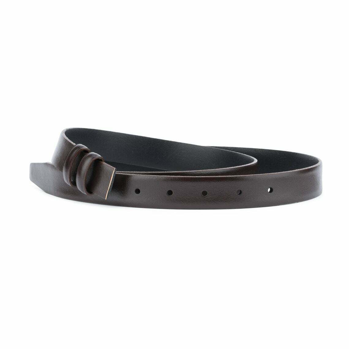 Dark Brown Leather Belt 1” Replacement Strap For Ferragamo Mens Womens Coffee