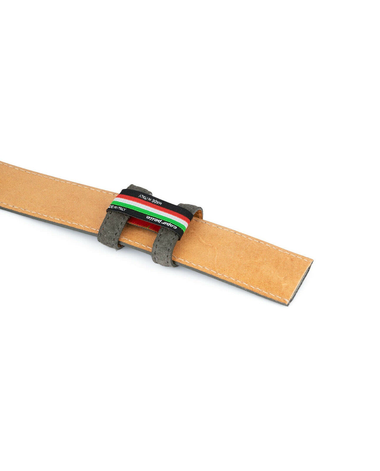 Grey Suede Replacement Belt Strap Without Buckle For Ferragamo Gray Calfskin