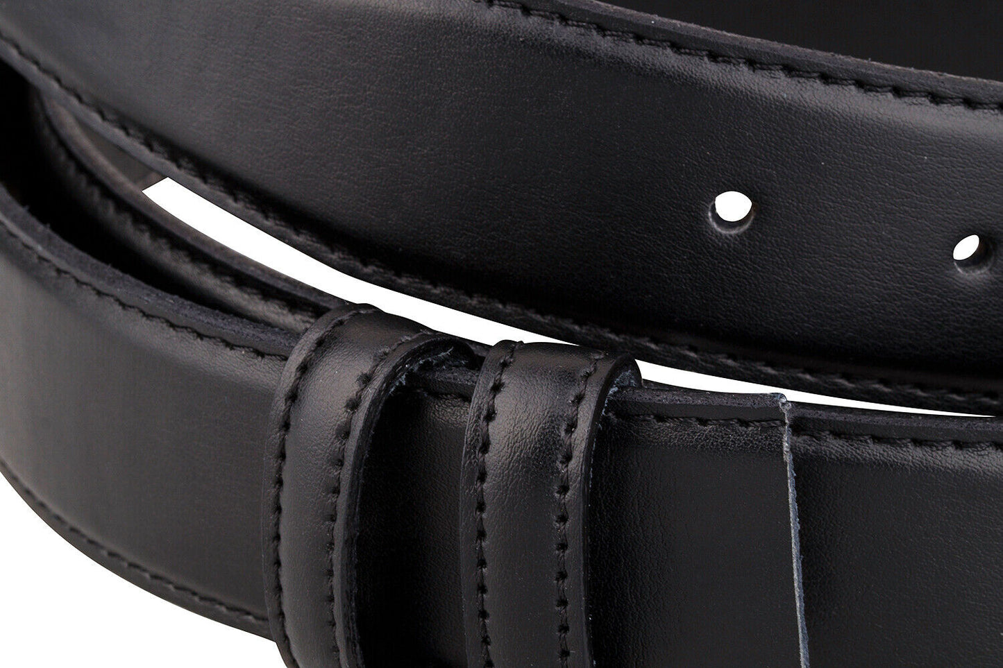 Black Leather Belt Replacement Strap 35 Mm For Montblanc Stitched Belt