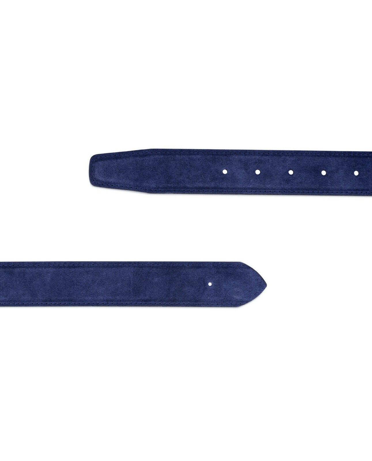 Blue Suede Belt Strap Replacement For Ferragamo No Buckle Navy Dark Real Leather