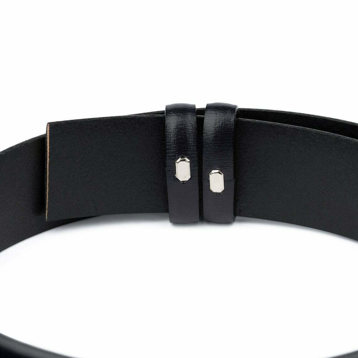 Mens Navy Blue Belt Without Buckle For Montblanc Belt Genuine Leather Strap 35mm