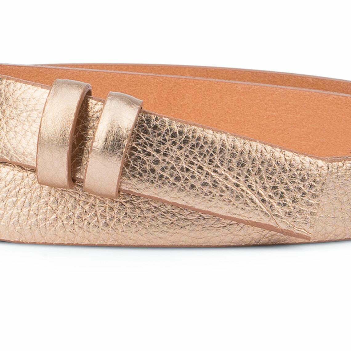 Rose Gold Belt Strap Replacement For Ferragamo Buckles 25mm Womens 100% Leather