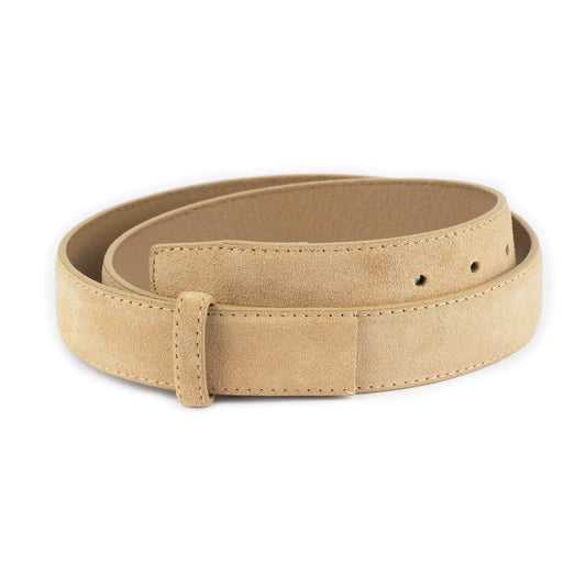 Beige Suede Replacement Leather Belt Strap For Cartier Buckles 35 mm