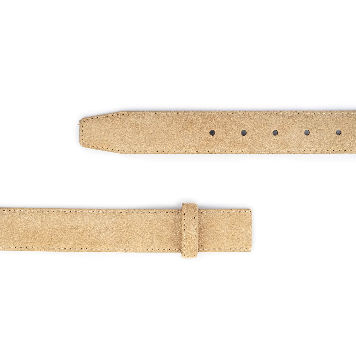 Beige Suede Replacement Leather Belt Strap For Cartier Buckles 35 mm