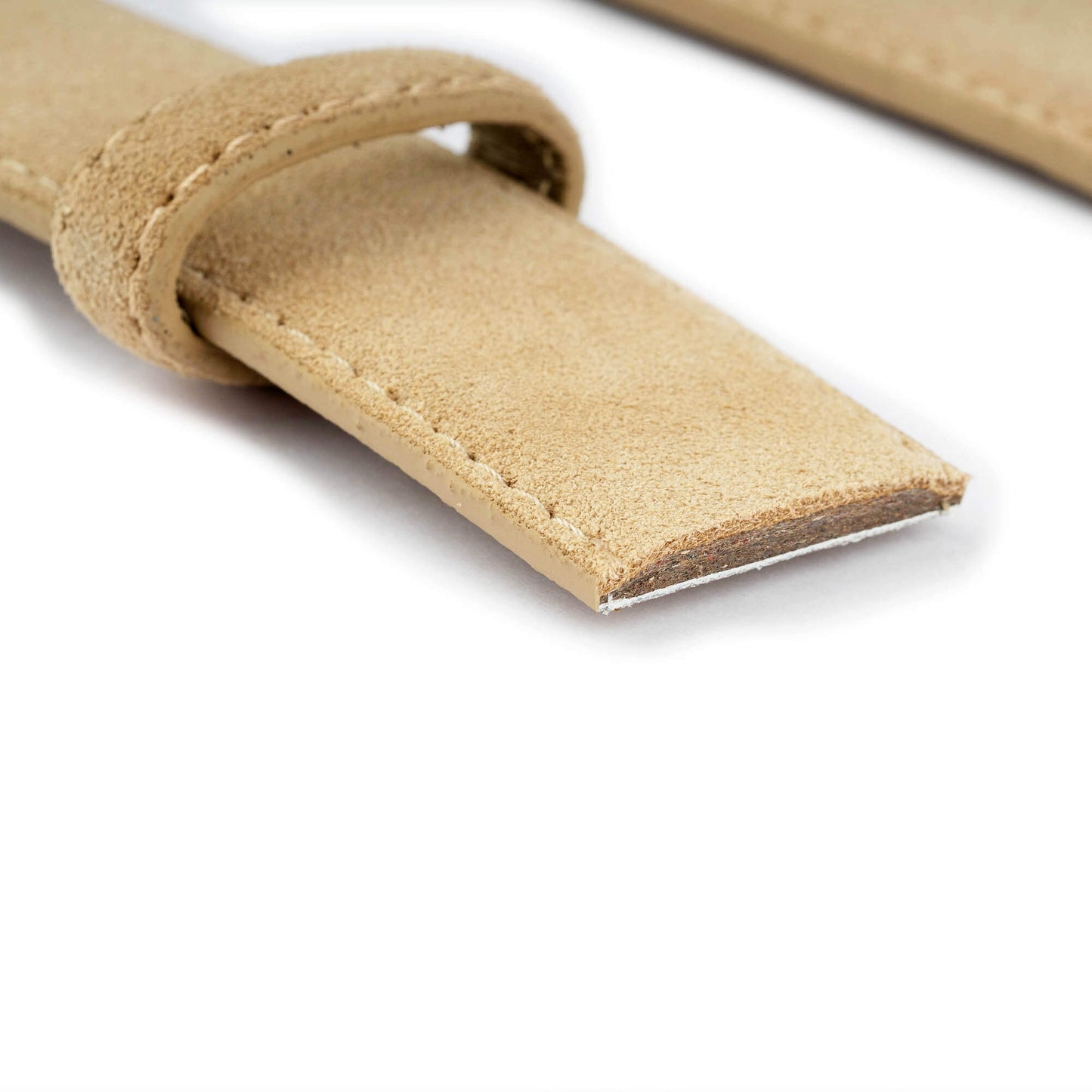 Beige Suede Replacement Leather Belt Strap For Cartier Buckles 35 mm