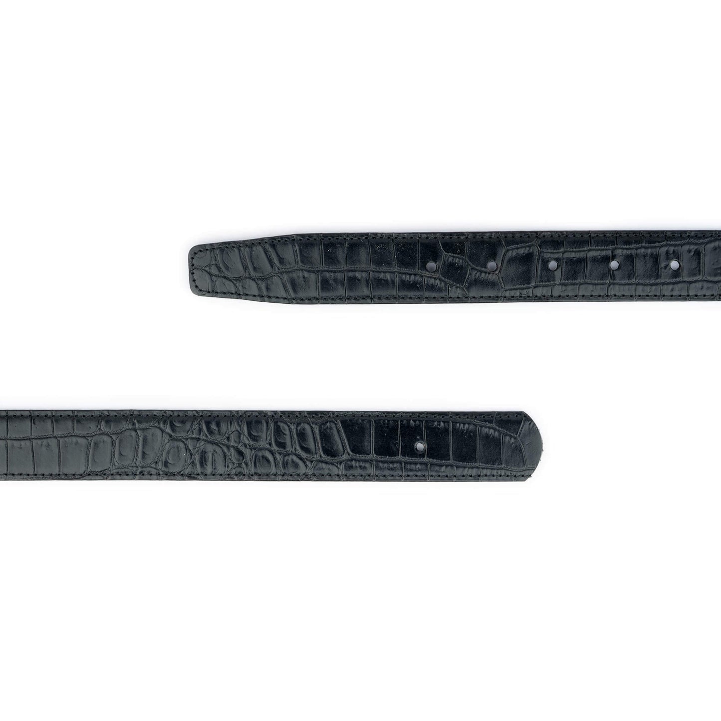 Belt Strap For Ferragamo Buckles Black Croco Embossed 30 mm