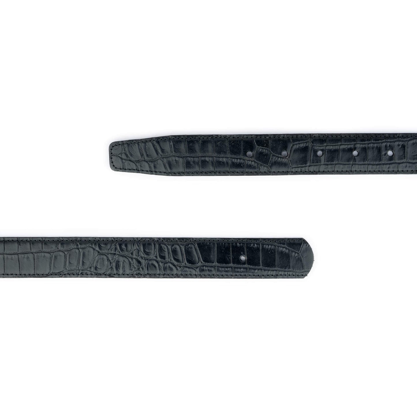 Belt Strap For Cartier Buckles Black Croco Embossed 30 mm