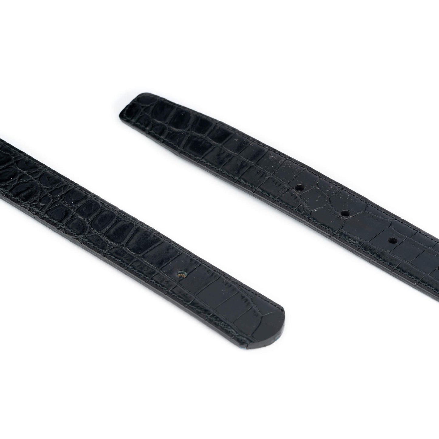 Belt Strap For Louis Vuitton Buckles Black Croco Embossed 30 mm