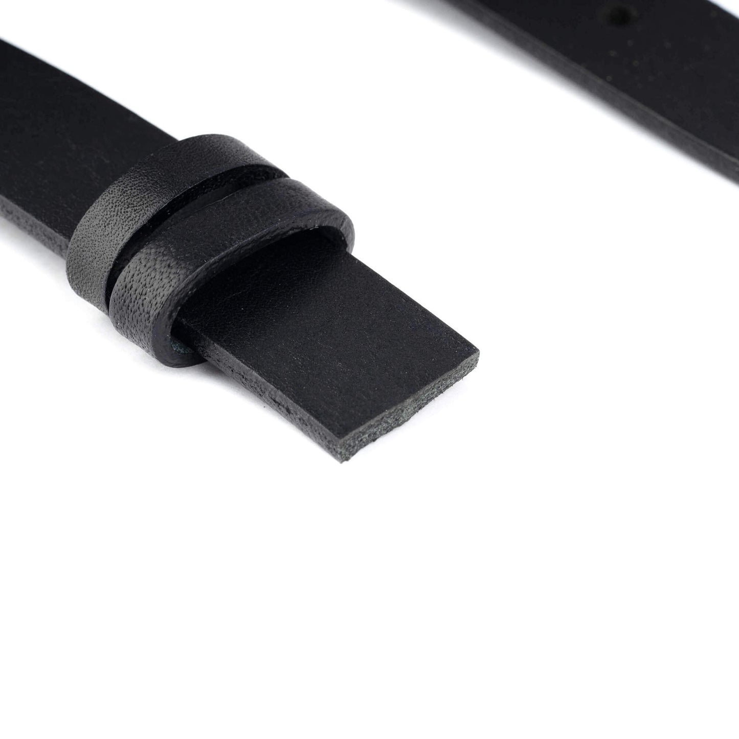 Black Belt Strap For Hermes Buckle Replacement Full Grain Leather