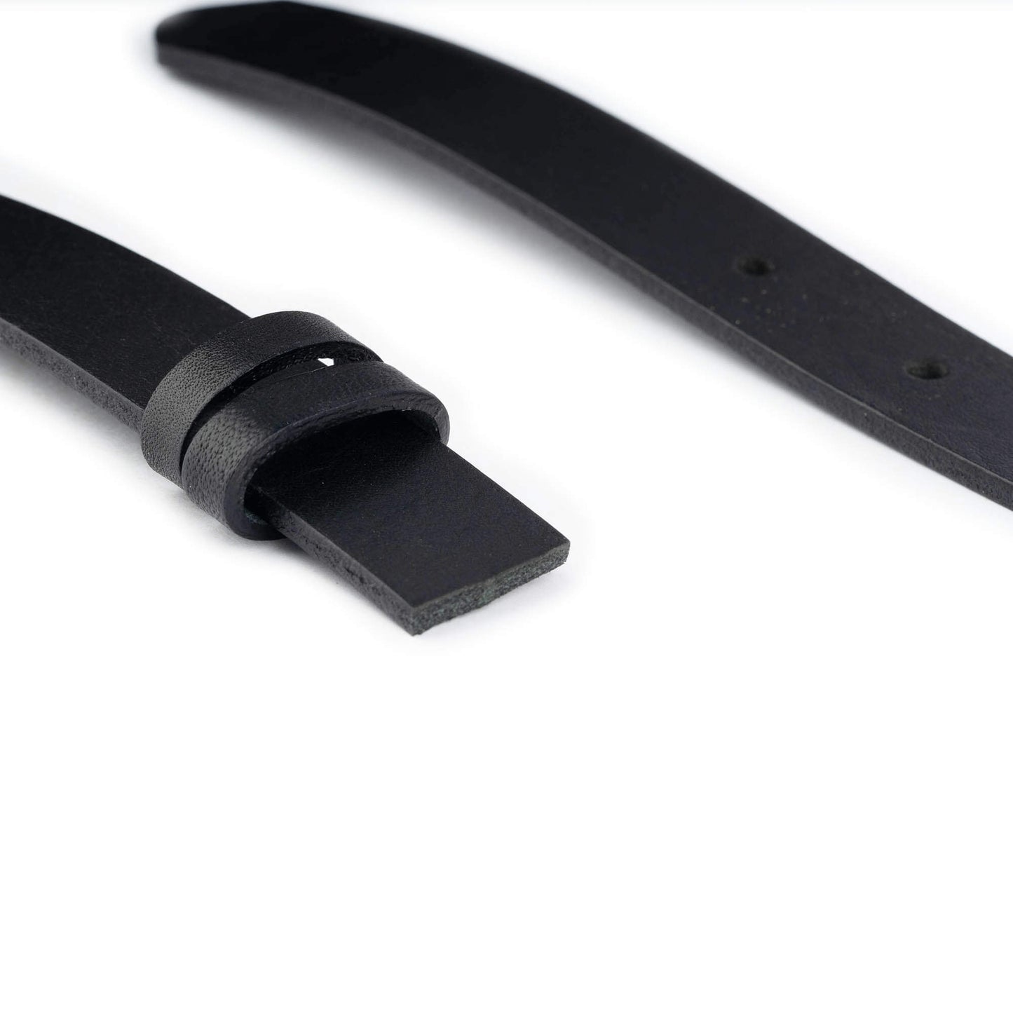 Black Belt Strap For Hermes Buckle Replacement Full Grain Leather