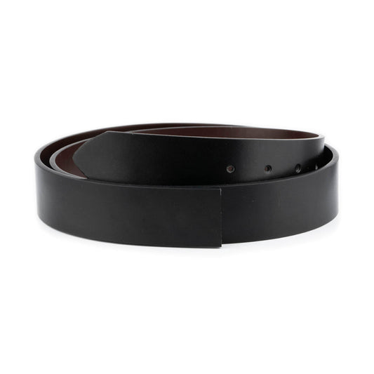 Black Brown Mens 4.0 cm Reversible Vegan Leather Belt Strap For Dunhill Buckles