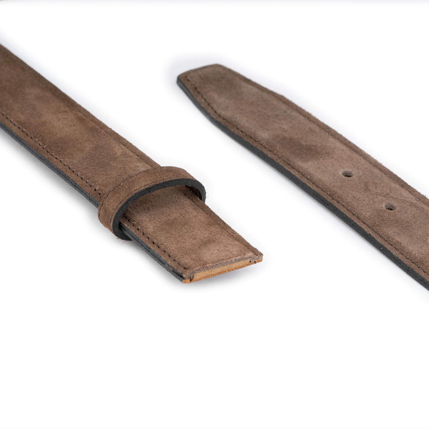 Brown Taupe Suede Belt Strap for Cartier Buckles Replacement Reversible