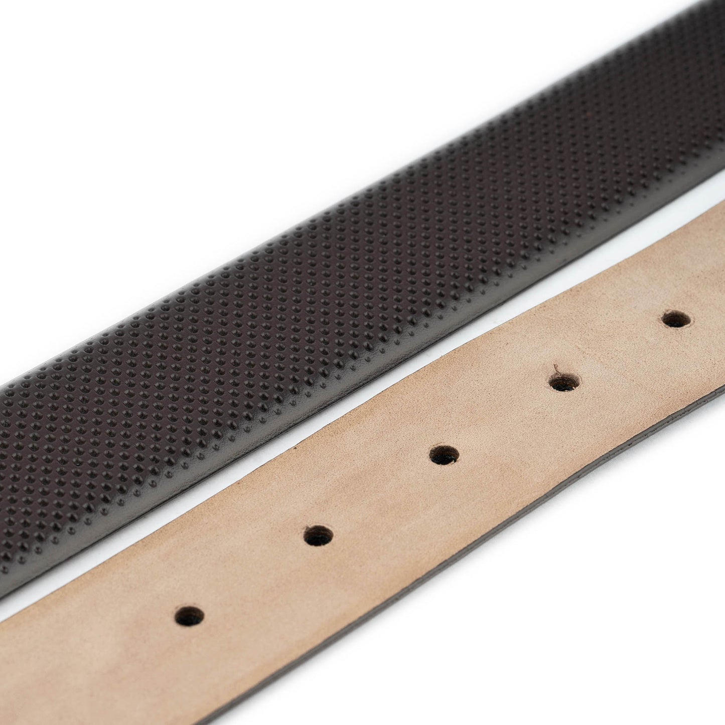 Dark Brown 3.5 cm Perforated Leather Belt Strap For Cartier Buckles Replacement