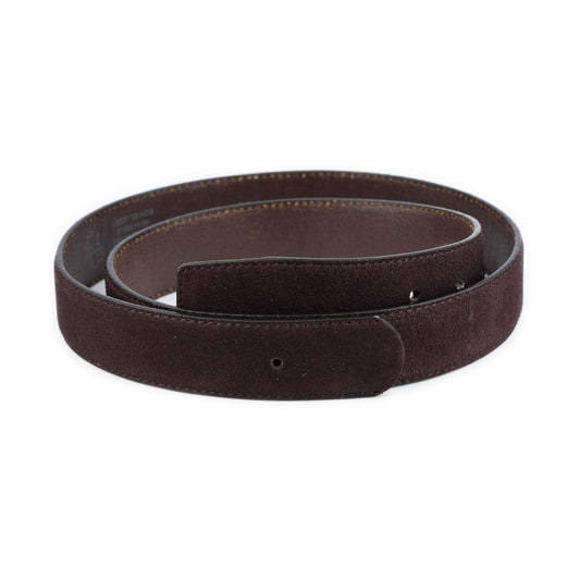 Dark Brown Suede Replacement Belt Strap For Montblanc Buckles 35 mm