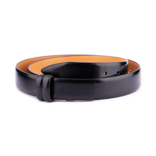 Mens 3.5 cm Black Vegan Leather Belt Strap For Versace Buckles Replacement