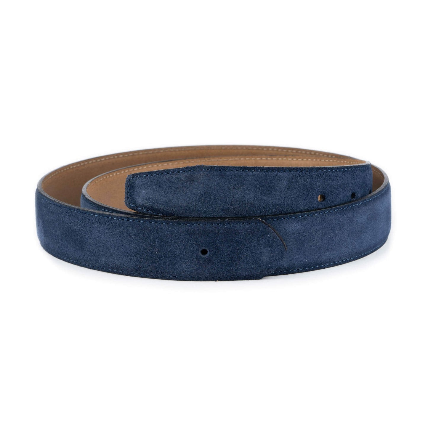 Mens 3.5 cm Blue Suede Leather Belt Strap For Ferragamo Buckles Replacement Top Quality