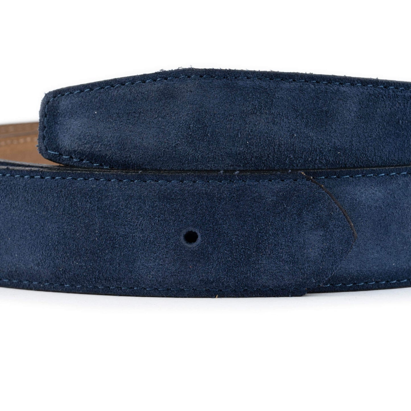 Mens 3.5 cm Blue Suede Leather Belt Strap For Ferragamo Buckles Replacement Top Quality