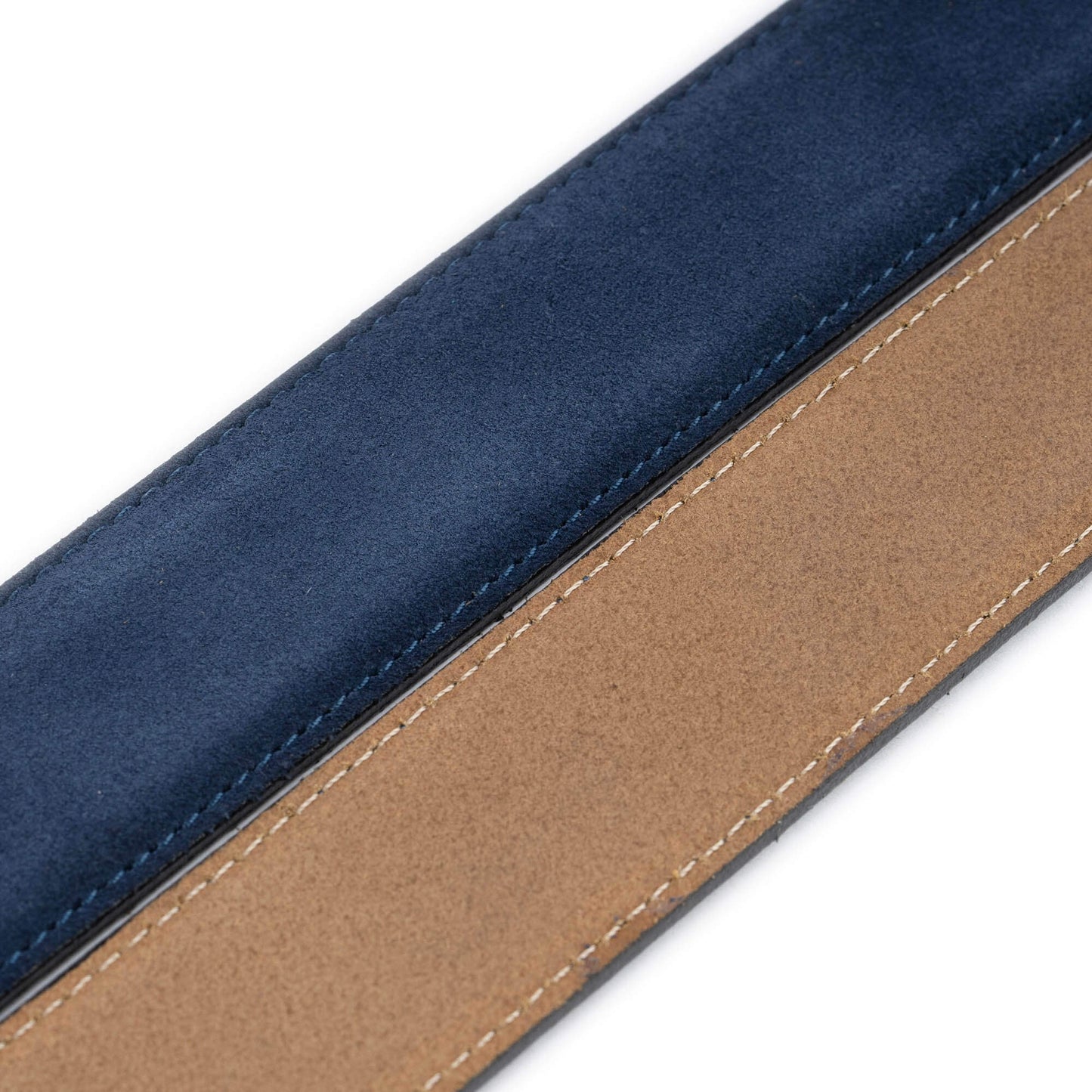 Mens 3.5 cm Blue Suede Leather Belt Strap For Cartier Buckles Replacement Top Quality