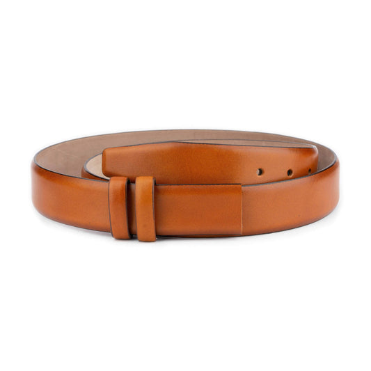 Mens 3.5 cm Light Brown Leather Belt Strap For Ferragamo Buckles Replacement High Quality