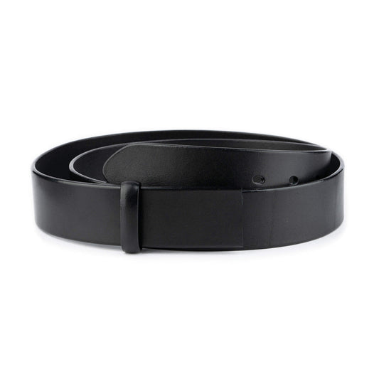 Mens 4.0 cm Black Full Grain Leather Belt Strap For Montblanc Buckles Replacement