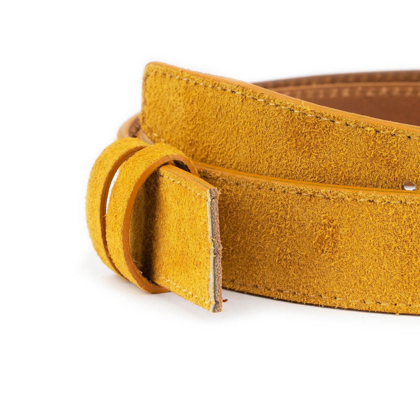 Mens 4.0 cm Camel Suede Leather Belt Strap For Versace Buckles Replacement